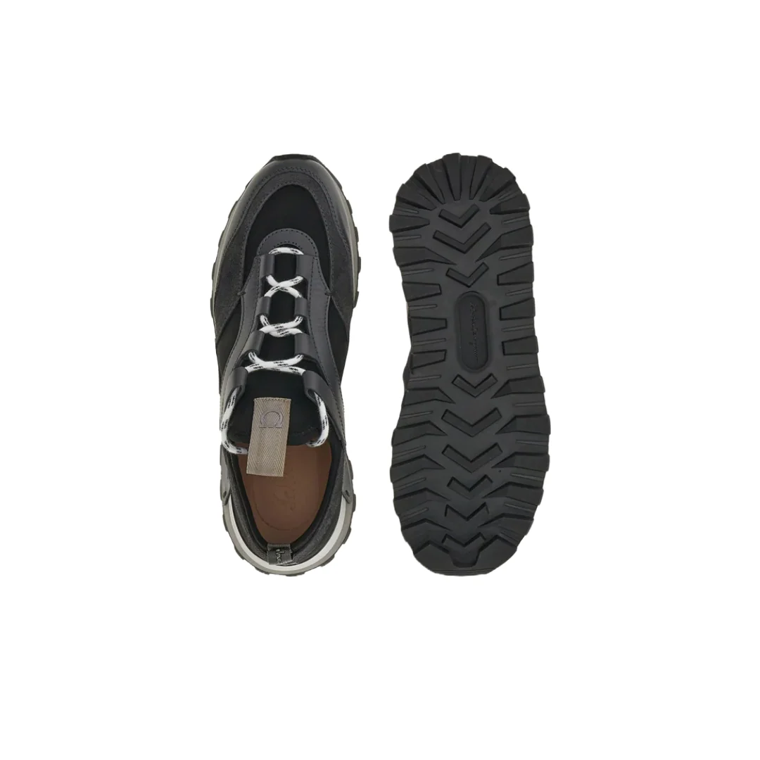SALVATORE FERRAGAMO PULL-ON SNEAKER GREY/BLACK - Image 3