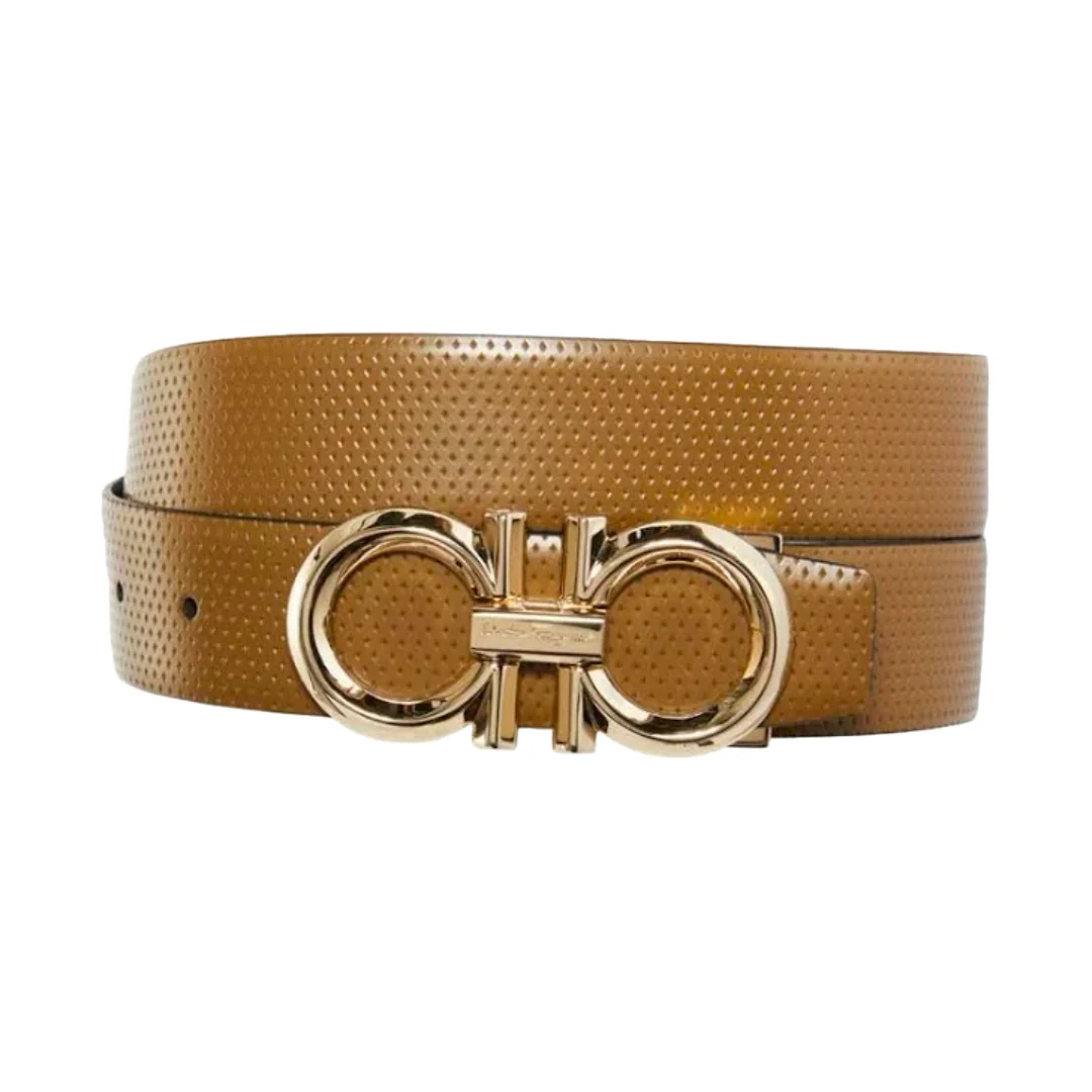 SALVATORE FERRAGAMO REVERSIBLE AND ADJUSTABLE BELT LIGHT BROWN/BLACK