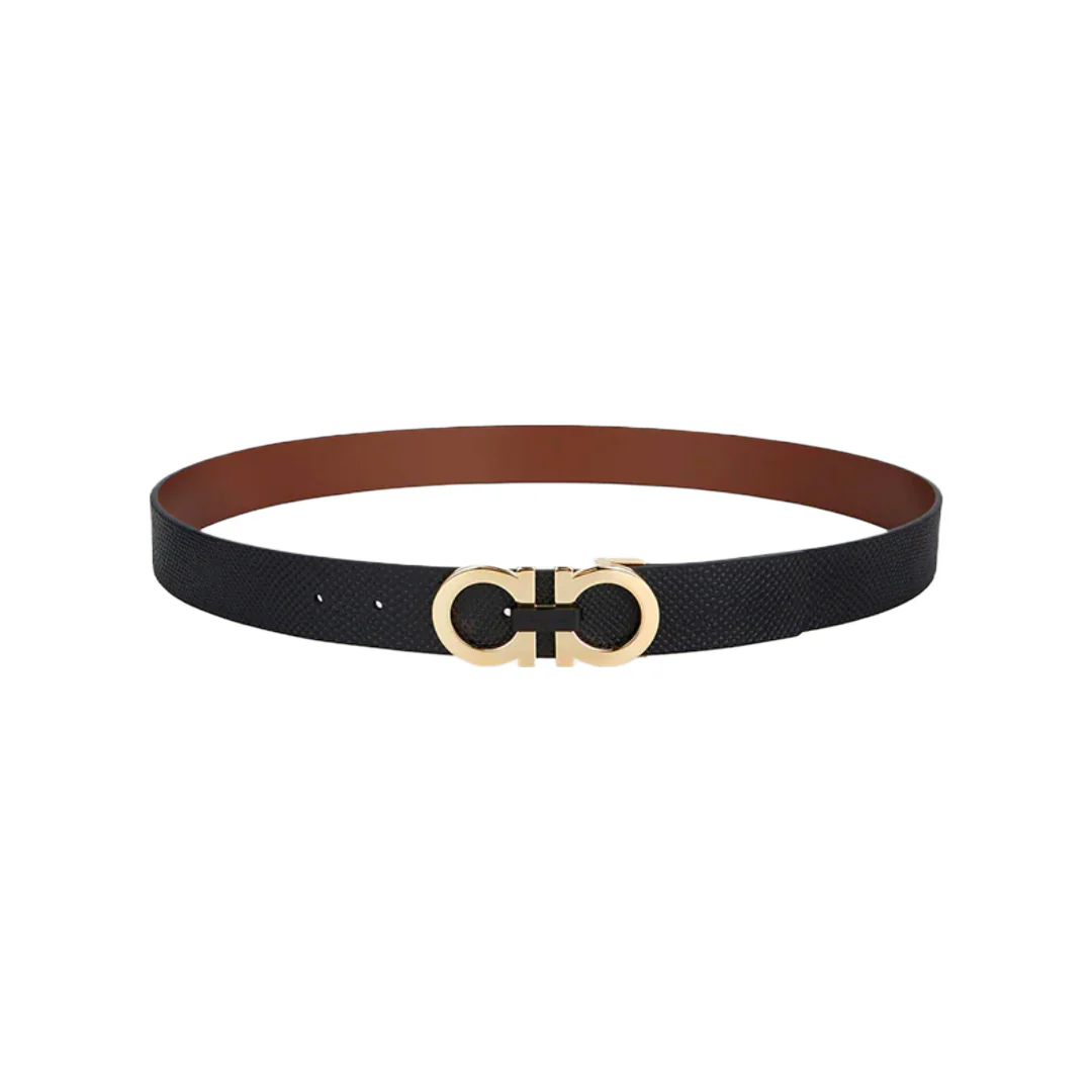 SALVATORE FERRAGAMO REVERSIBLE AND ADJUSTABLE GANCINI BELT NERO/BROWN - Image 3