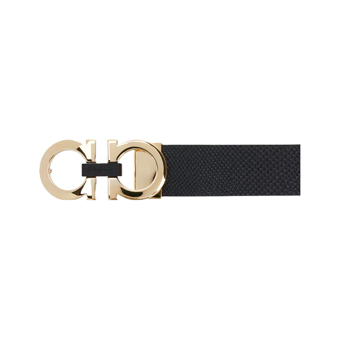SALVATORE FERRAGAMO REVERSIBLE AND ADJUSTABLE GANCINI BELT NERO/BROWN - Image 4