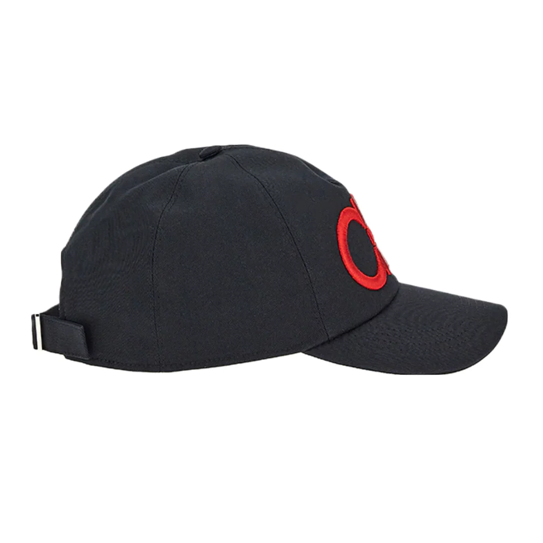 SALVATORE FERRGAMO GANCINI BASEBALL CAP NERO-ROSSO - Image 2