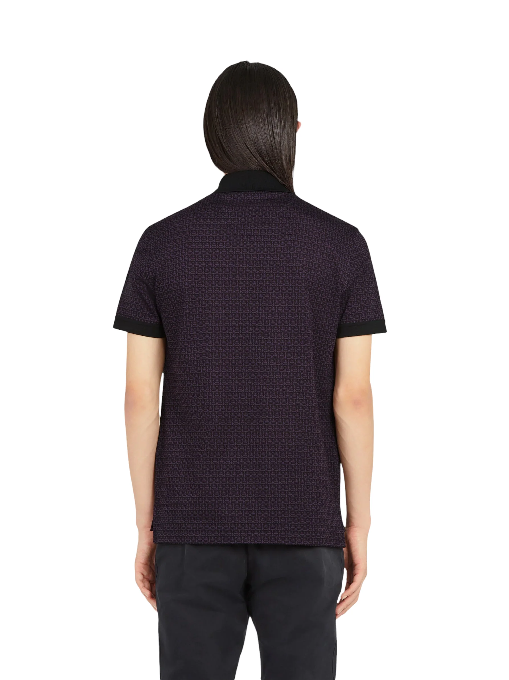 SALVATORE FERRGAMO GANCINI SHORT SLEEVED POLO DEEP PURPL - Image 3