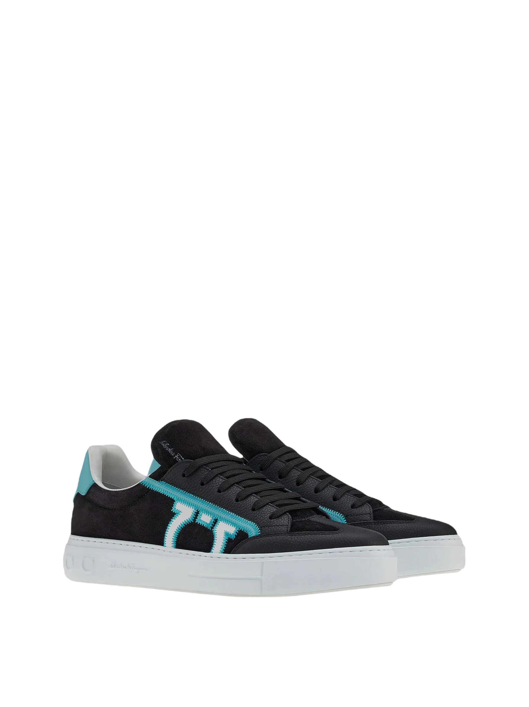 SALVATORE FERRGAMO GANCINI SNEAKER Black/Turquoise - Image 2