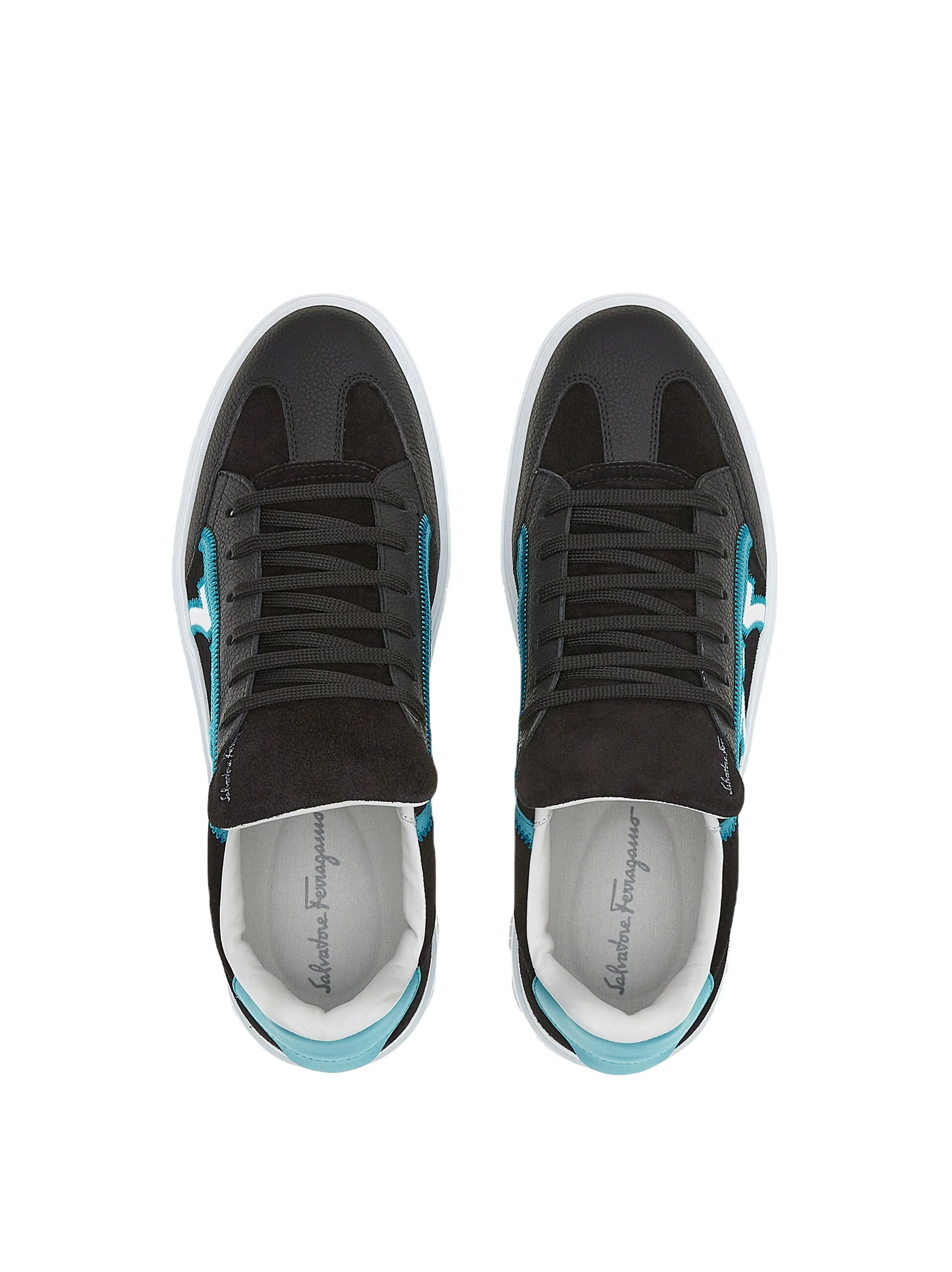 SALVATORE FERRGAMO GANCINI SNEAKER Black/Turquoise - Image 5