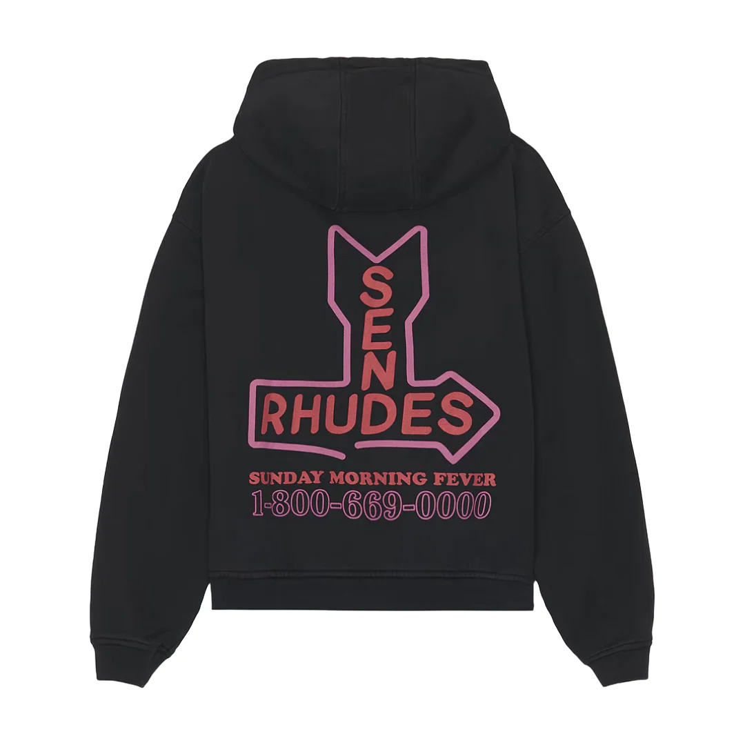 SEND RHUDES HOODIE VTG BLACK - Image 2