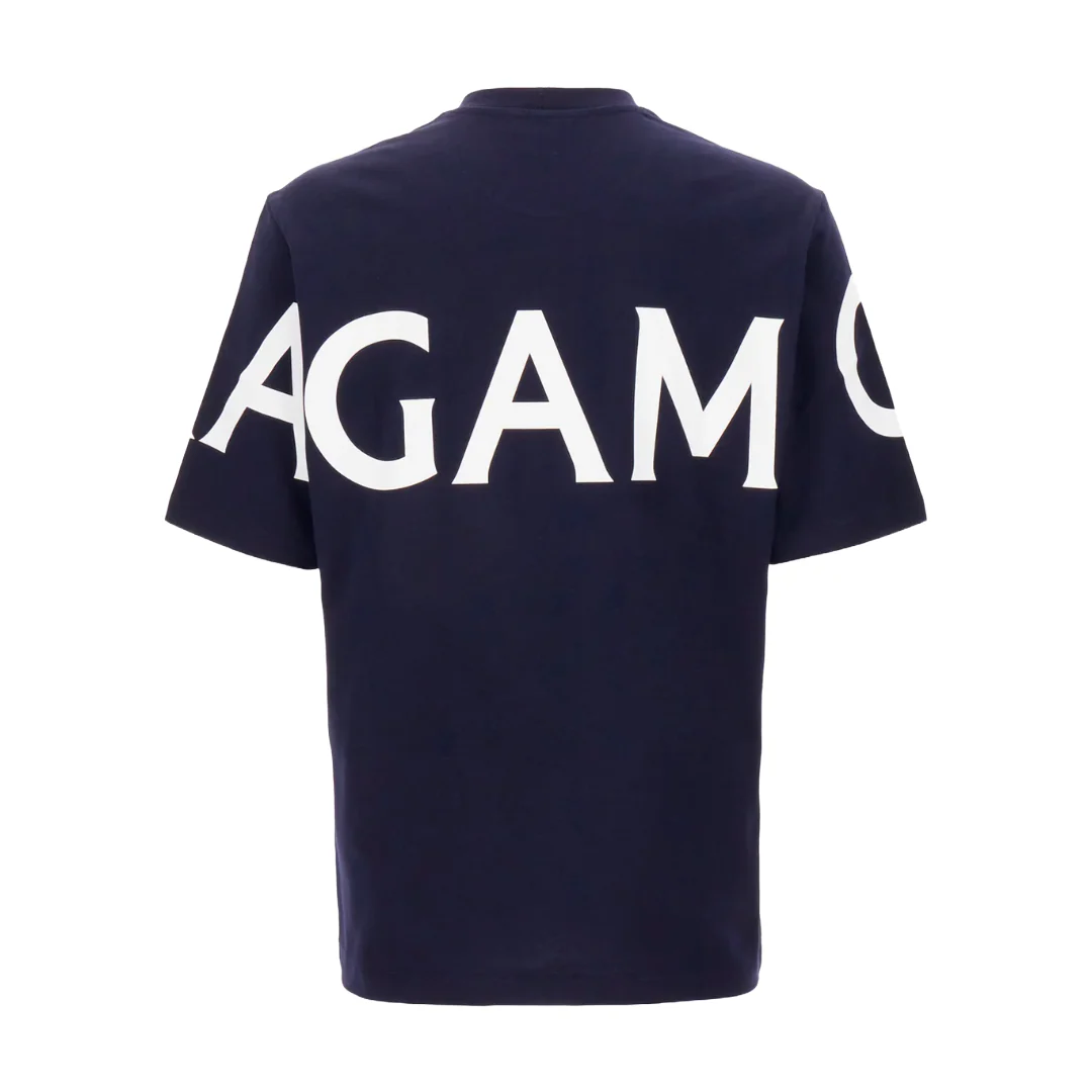 SHORT SLEEVED T-SHIRT WITH GRAPHIC LOGO NAVY/WHITE - Image 2