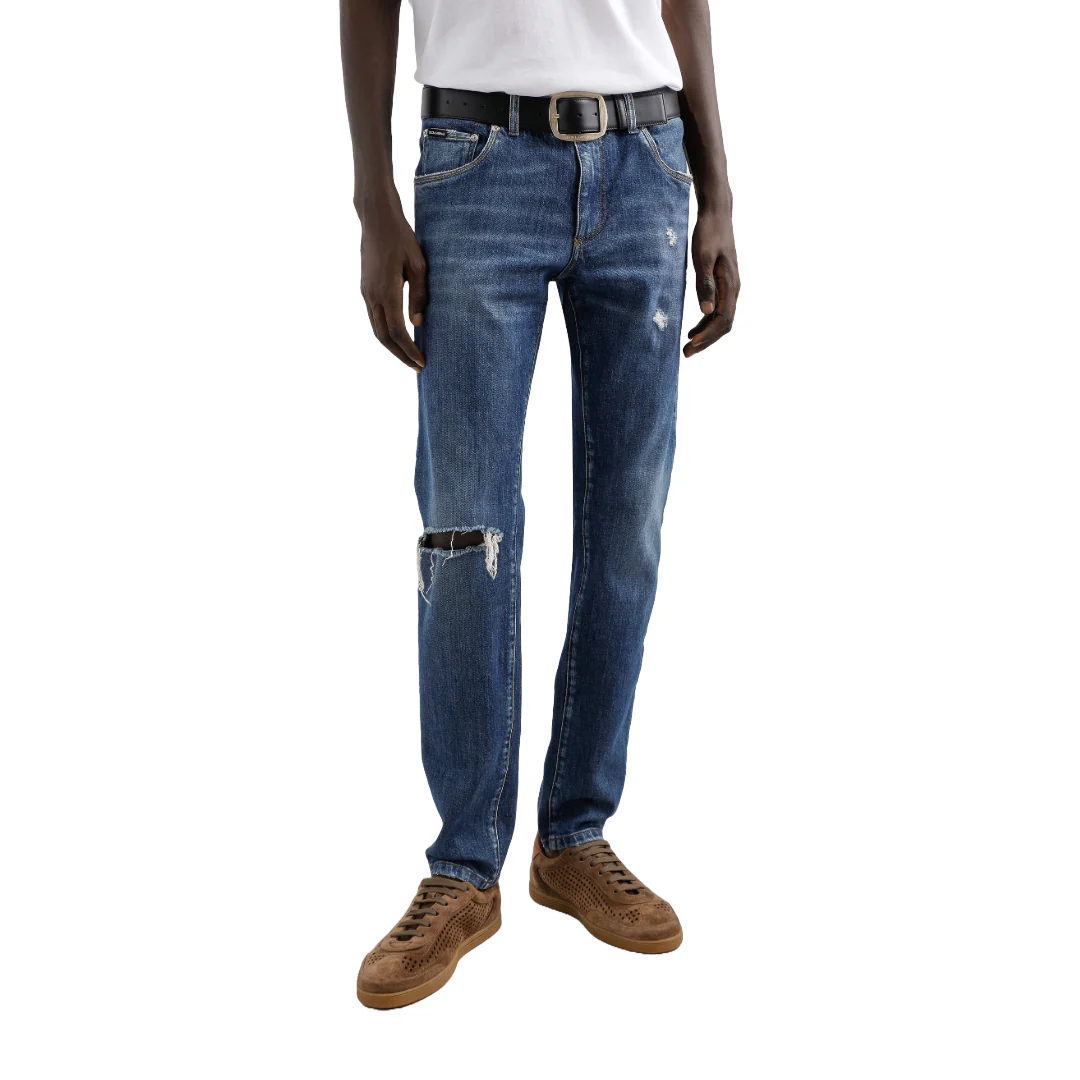 SLIM-FIT STRETCH COTTON JEANS WITH LOGO EMBROIDERY - Image 2