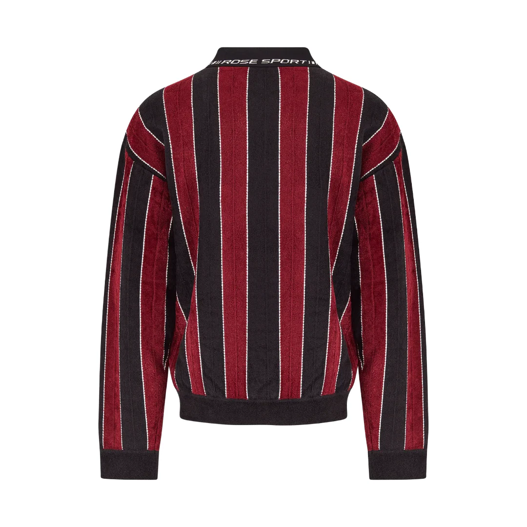 SPORTY LOGO POLO IN BLACK & BURGUNDY - Image 2