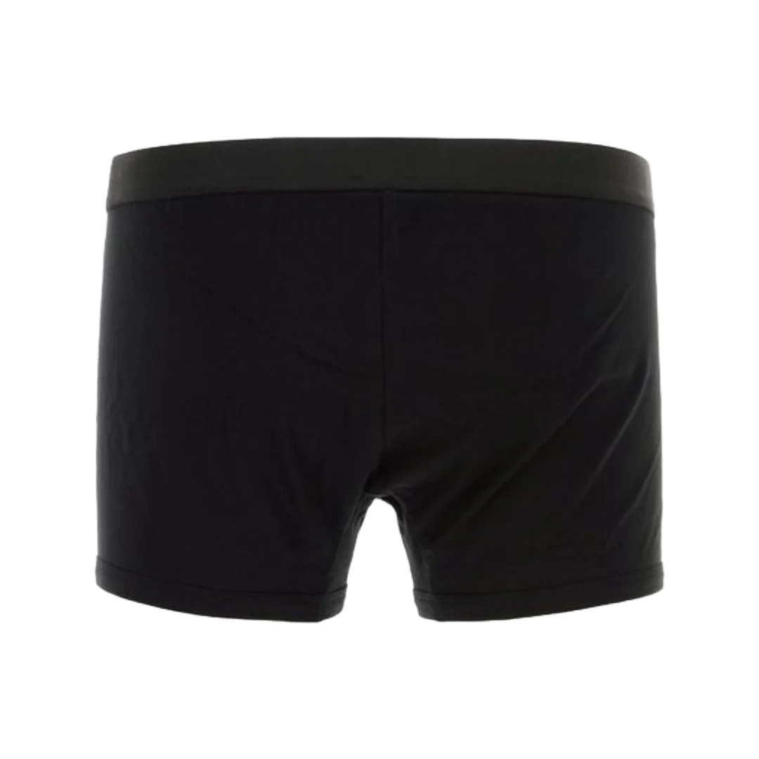 STRETCH COTTON SLIP BRANDO ITALIC LOGO BOXER BLACK/WHITE - Image 2