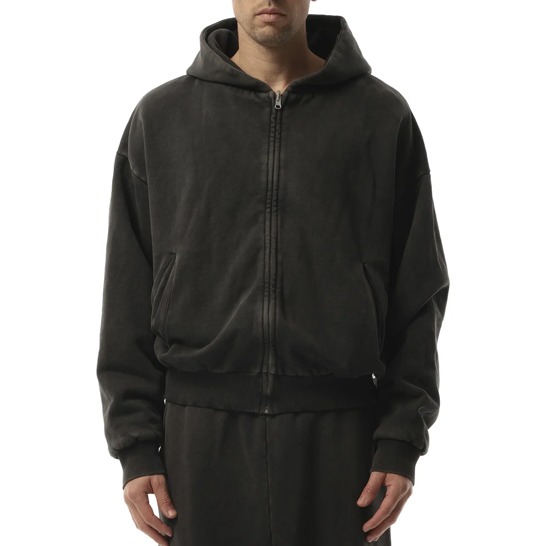 THERMAL HOOD IN WASHED BLACK - Image 2