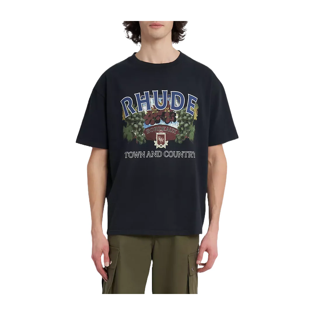 TOWN AND COUNTRY LOGO COTTON T-SHIRT BLACK - Image 2