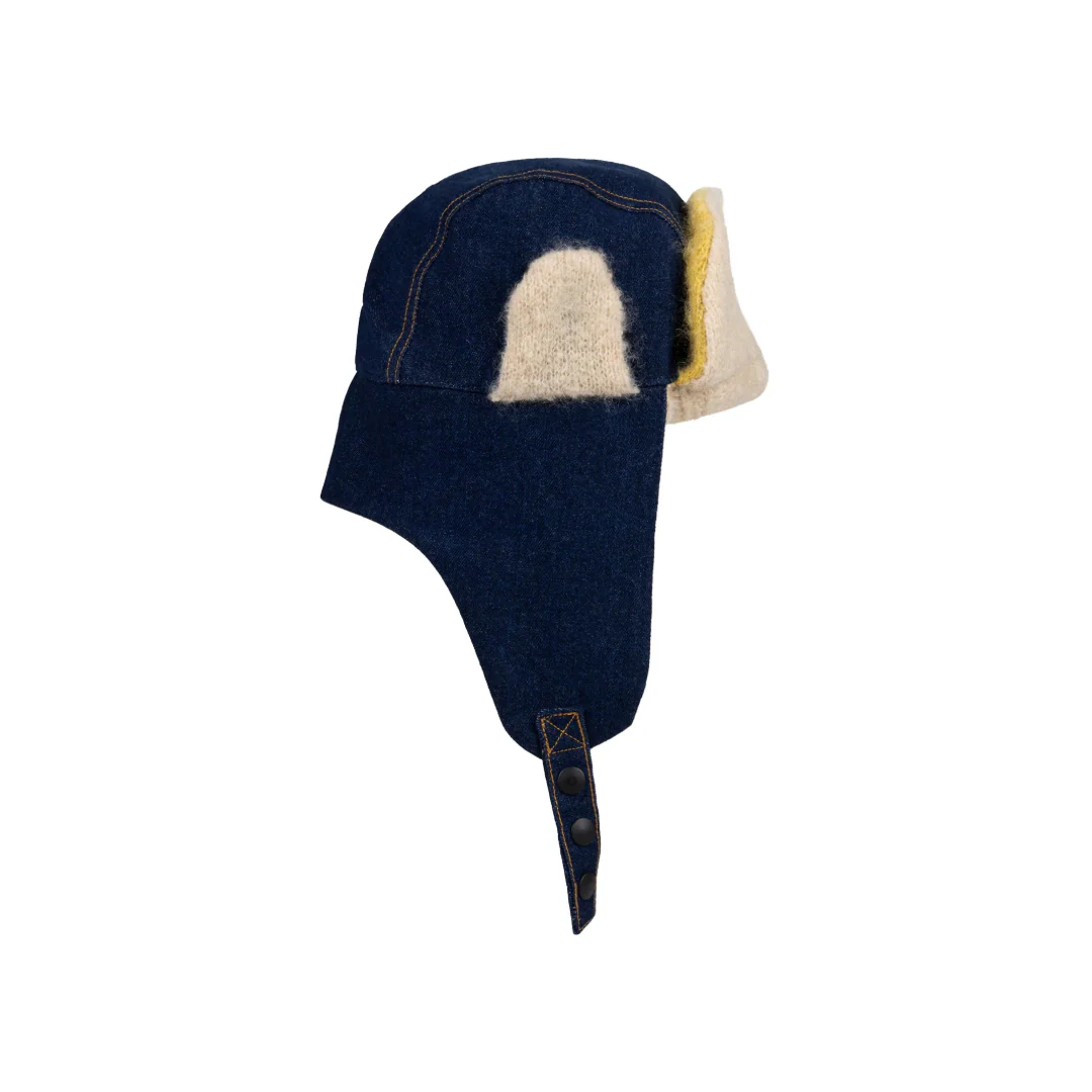TRAPPER HAT WITH KNIT PATCH - Image 2
