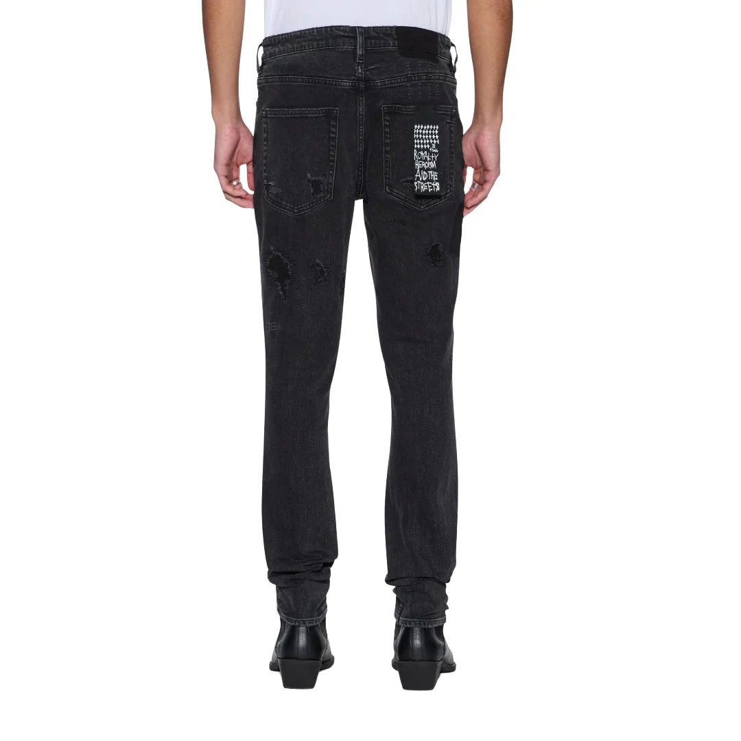 VAN WINKLE LED BLACK ROCKSTAR REPAIR JEANS - Image 2
