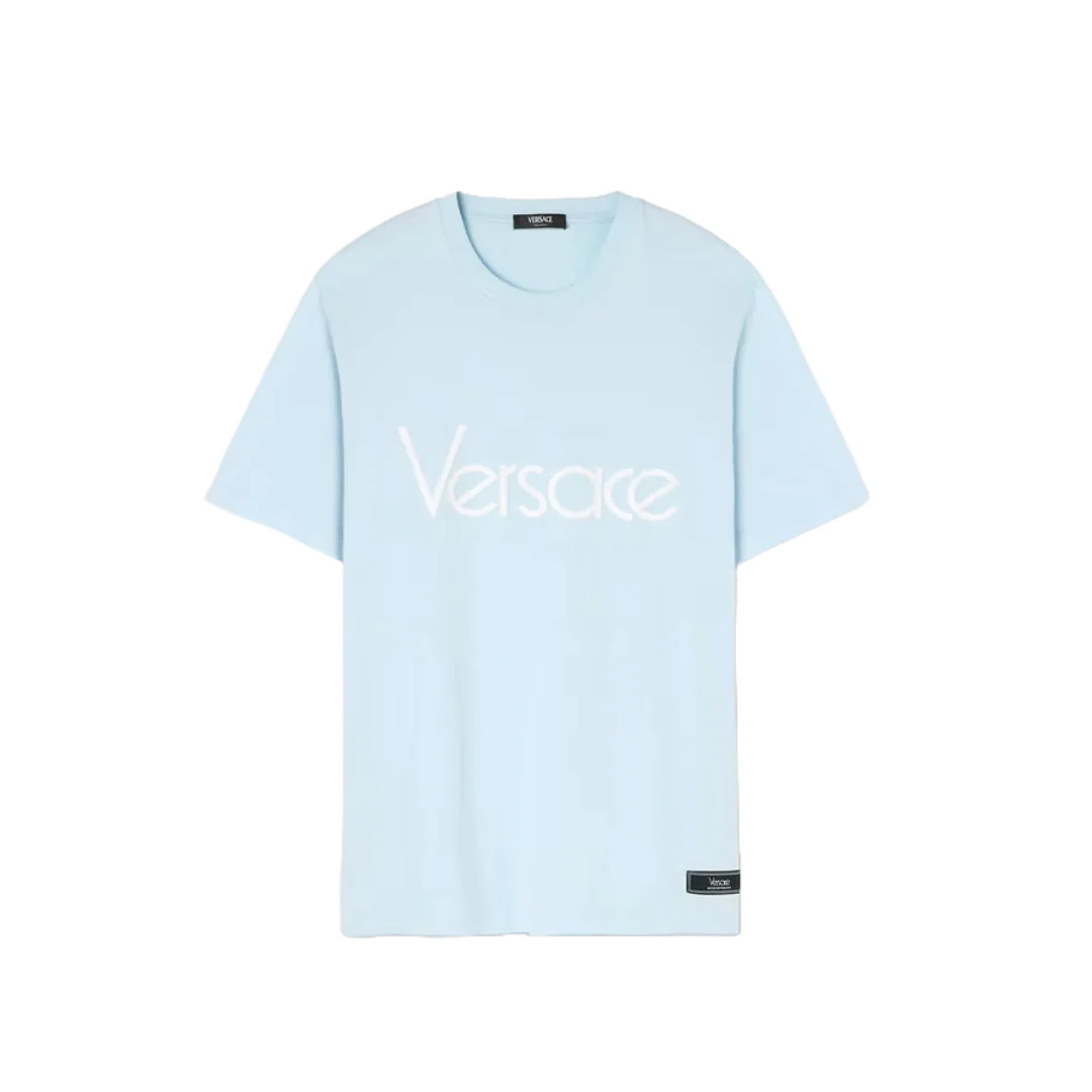 VERSACE 1978 RE-EDITION LOGO T-SHIRT LIGHT BLUE