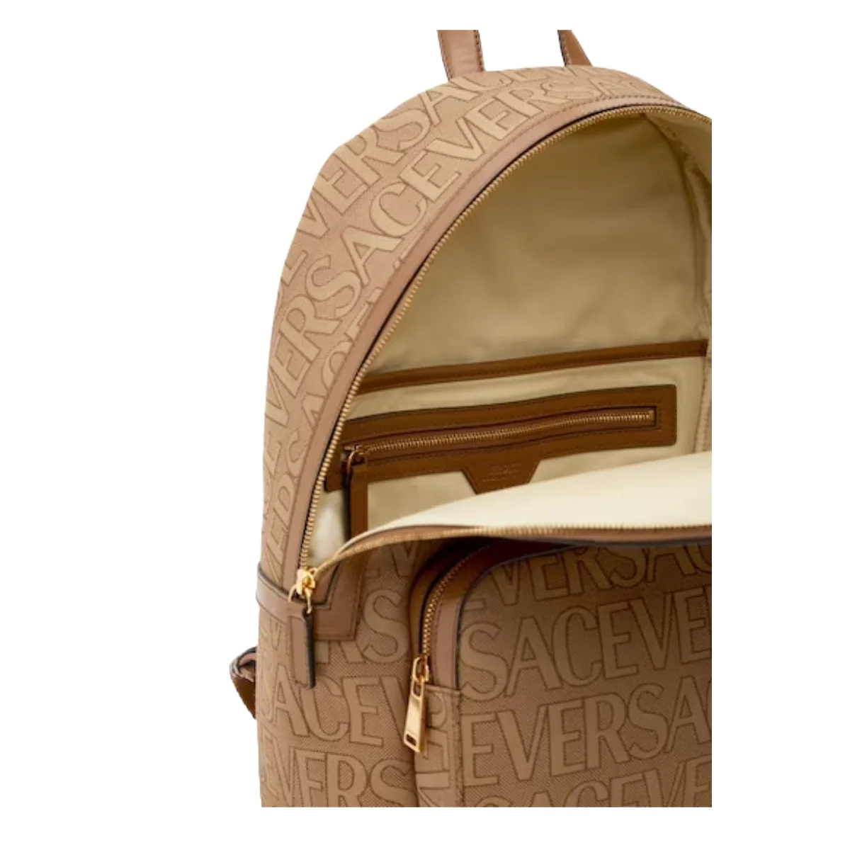VERSACE ALL OVER LOGO BACKPACK BEIGE/BROWN - Image 2