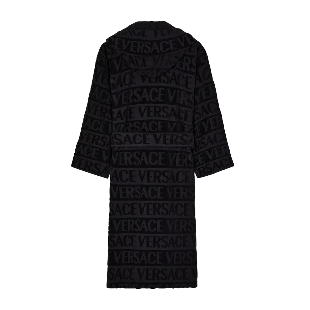 VERSACE ALLOVER BATHROBE BLACK - Image 2