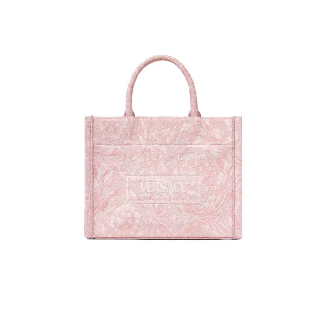 VERSACE BAROCCO ATHENA SMALL TOTE BAG PINK PRINT