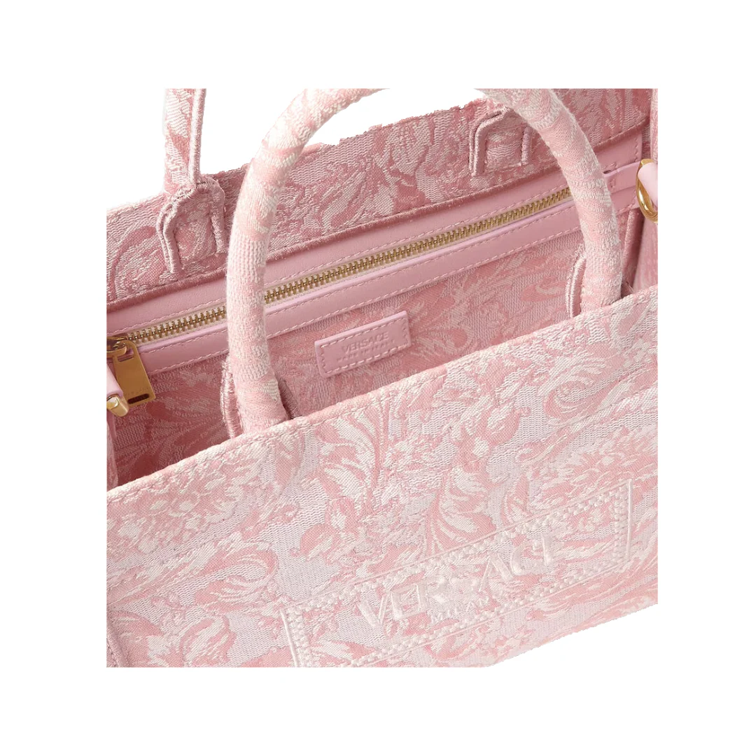 VERSACE BAROCCO ATHENA SMALL TOTE BAG PINK PRINT - Image 2
