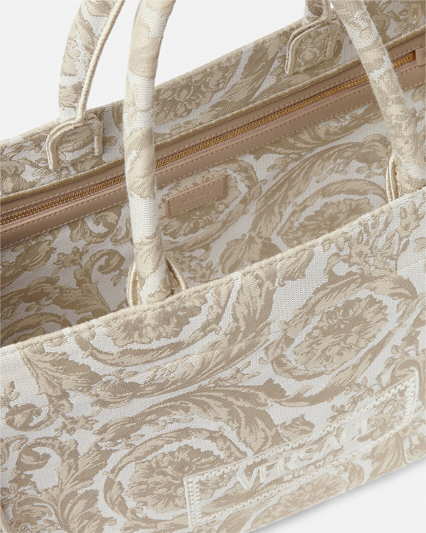 VERSACE BAROCCO ATHENA TOTE BAG BEIGE PRINT - Image 2