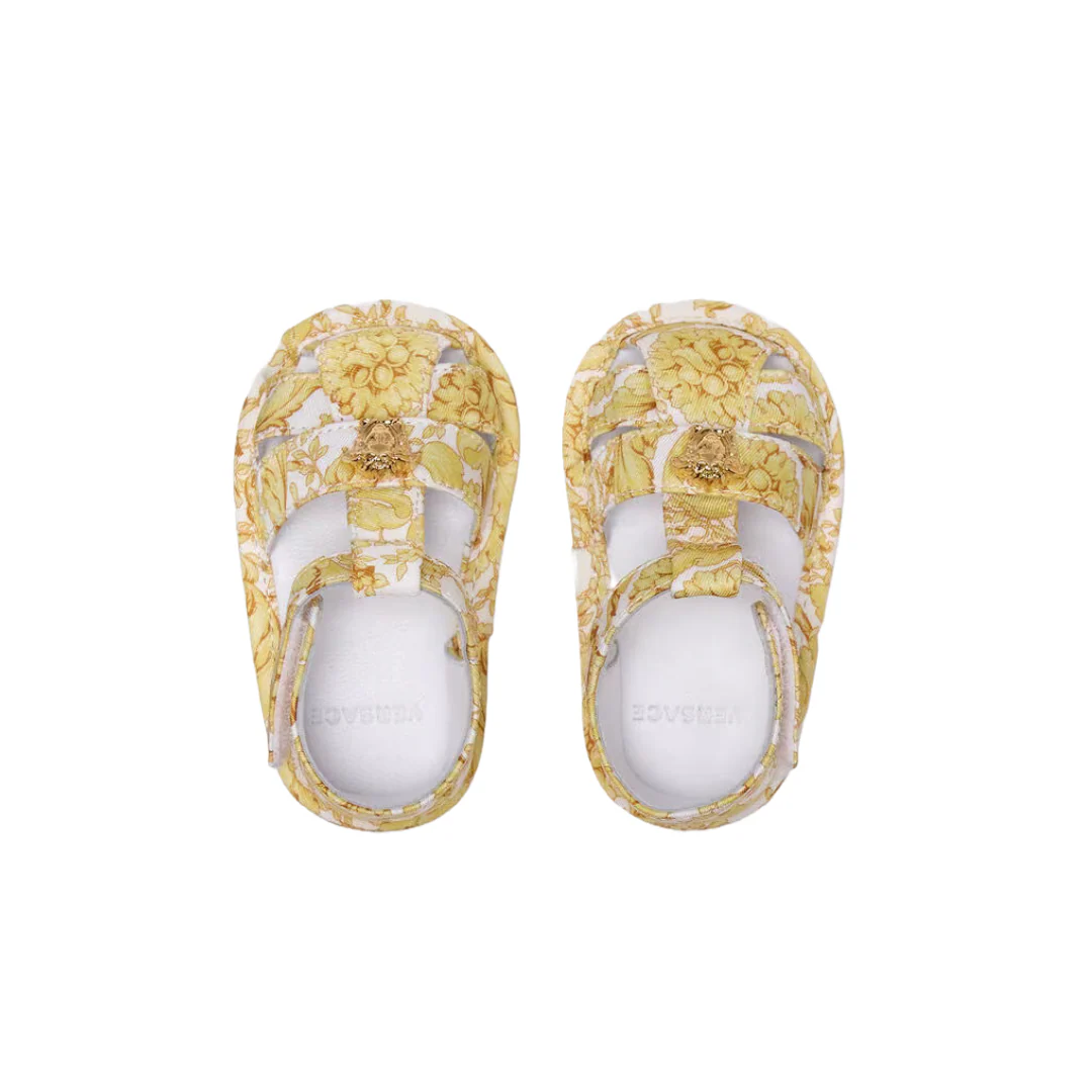 VERSACE BAROCCO BABY SANDALS WHITE/GOLD - Image 2