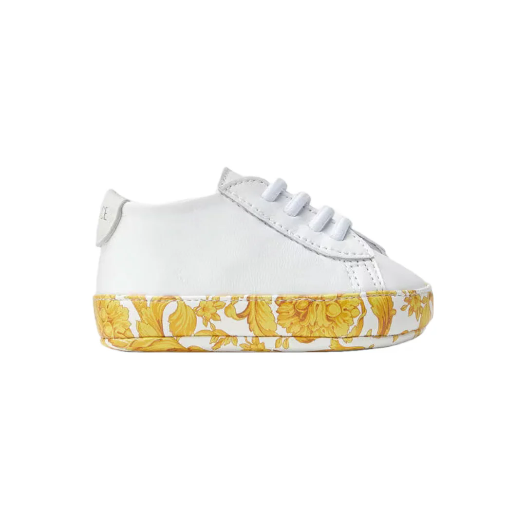 VERSACE BAROCCO BABY SHOES WHITE/GOLD - Image 2