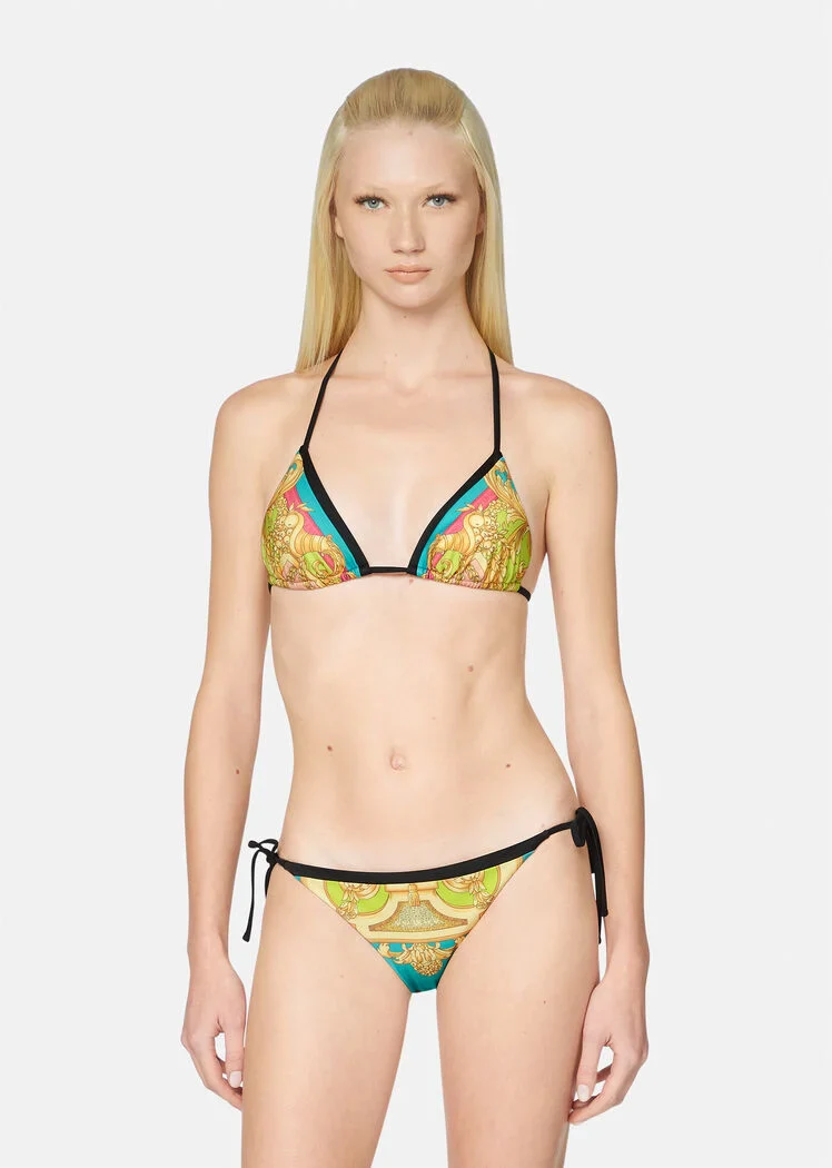 VERSACE BAROCCO GODDESS BIKINI BOTTOM MAUVELOUS+CITRON - Image 2