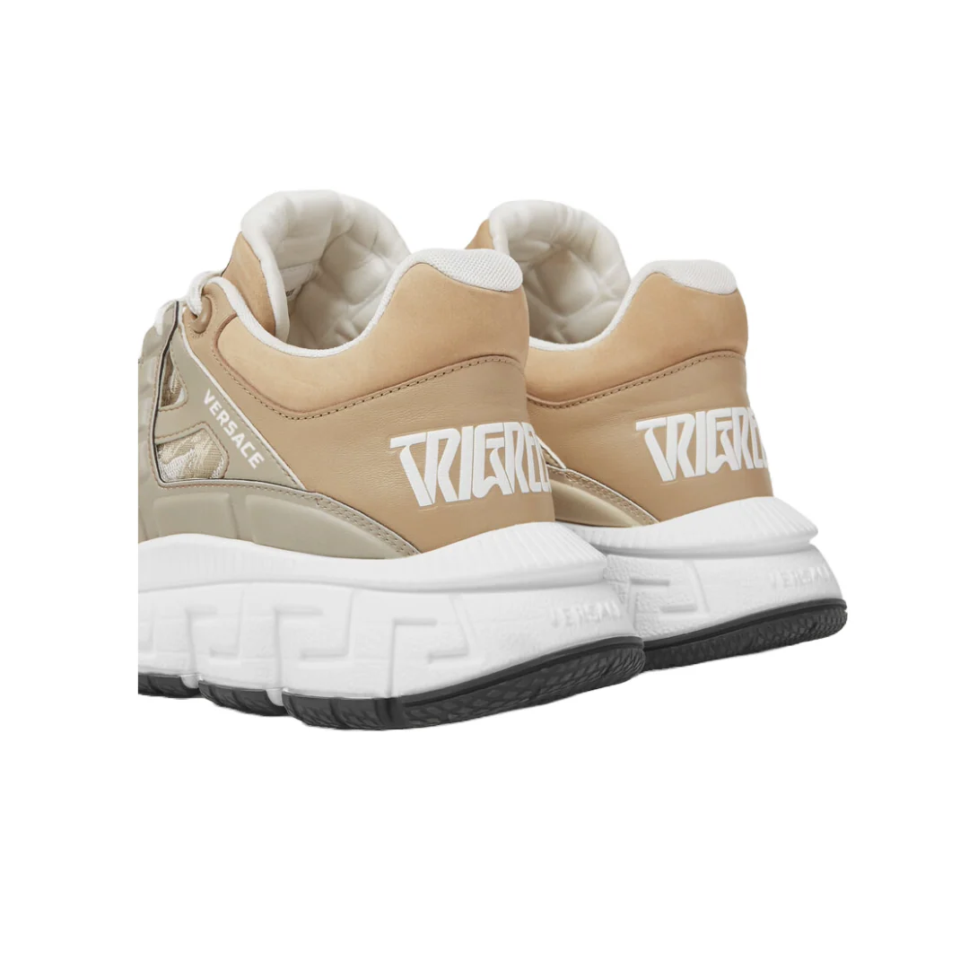 VERSACE BAROCCO JACQUARD TRIGRECA SNEAKERS BEIGE - Image 3