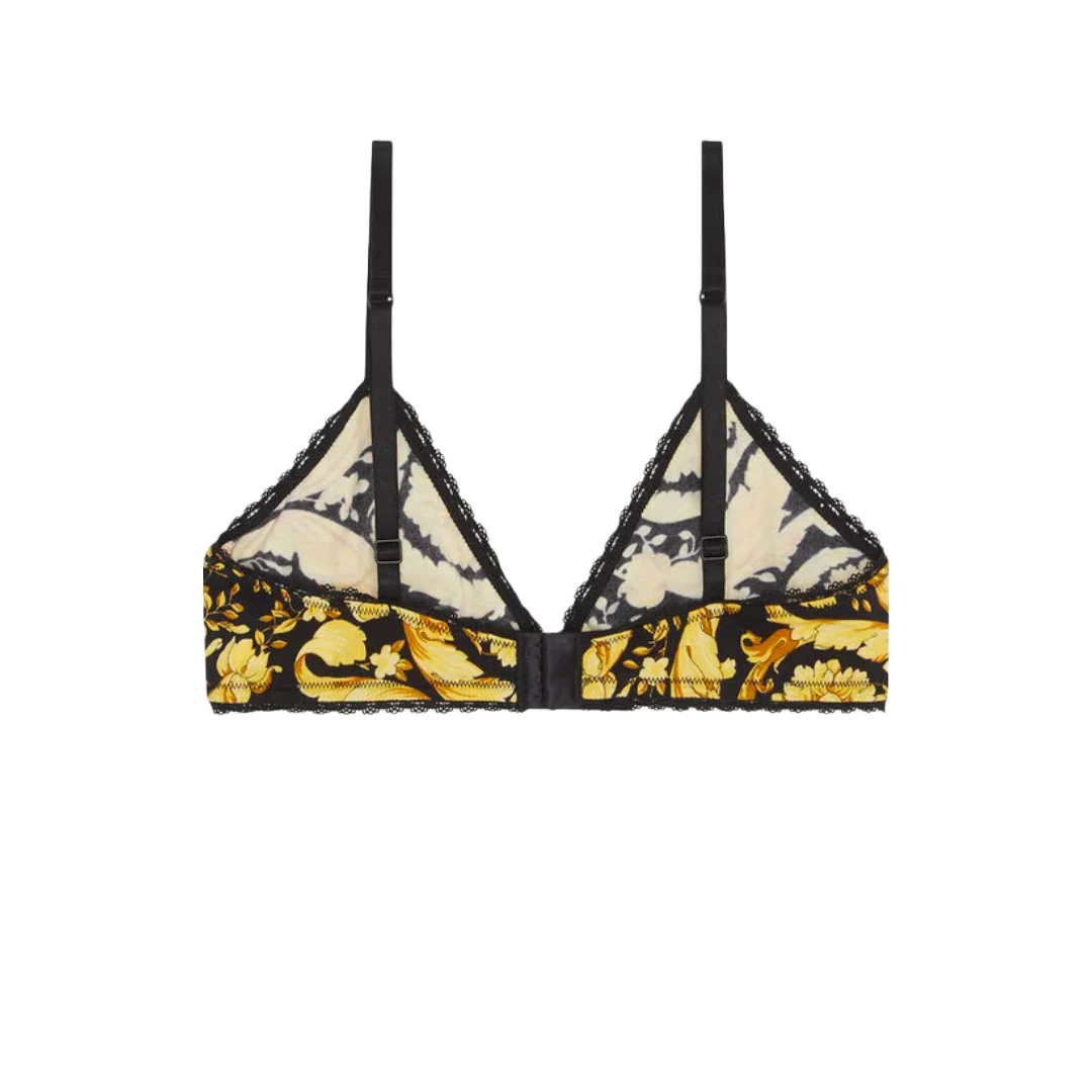 VERSACE BAROCCO PRINT BRALETTE BLACK/GOLD - Image 3