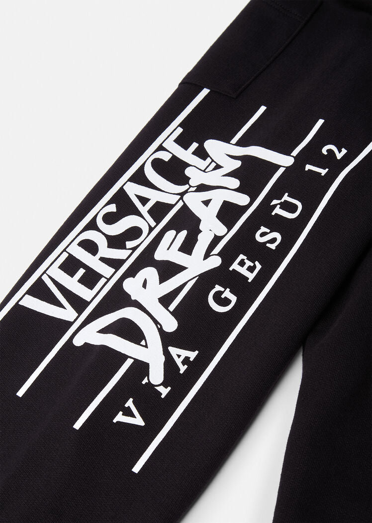 VERSACE DREAM LOGO KIDS SWEATPANTS BLK-WHT - Image 3