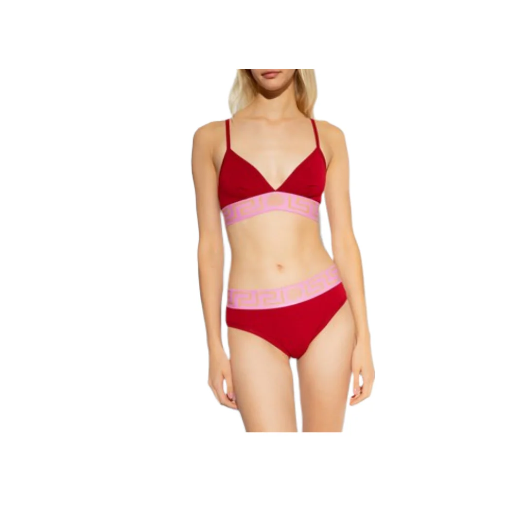 VERSACE GRECA BORDER BRALETTE PARADE RED/FUCHSIA - Image 2
