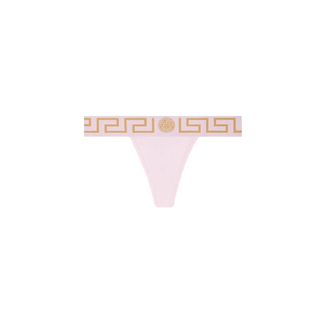 VERSACE GRECA BORDER THONG PINK/GOLD