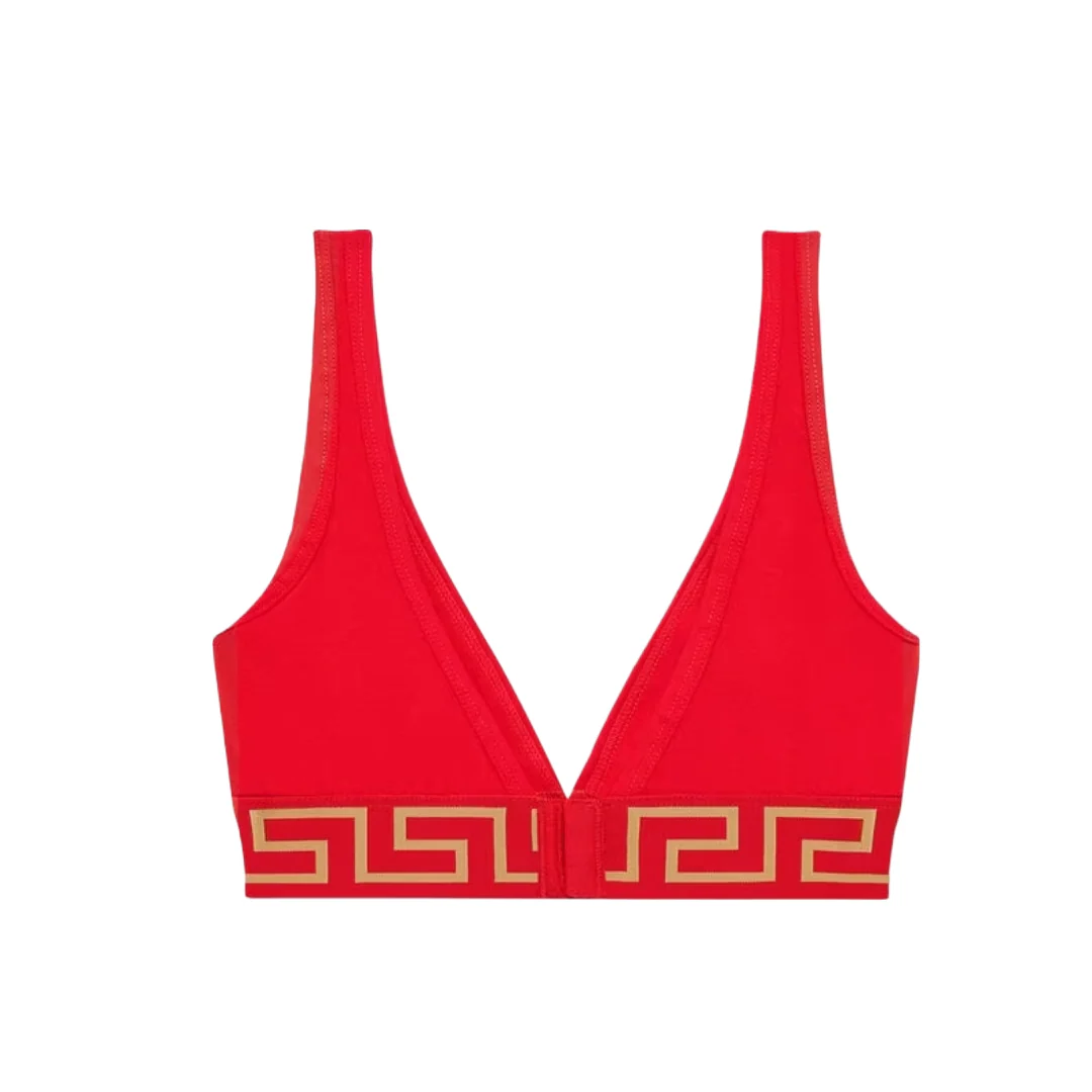 VERSACE GRECA BORDER BRALETTE RED/GOLD - Image 2