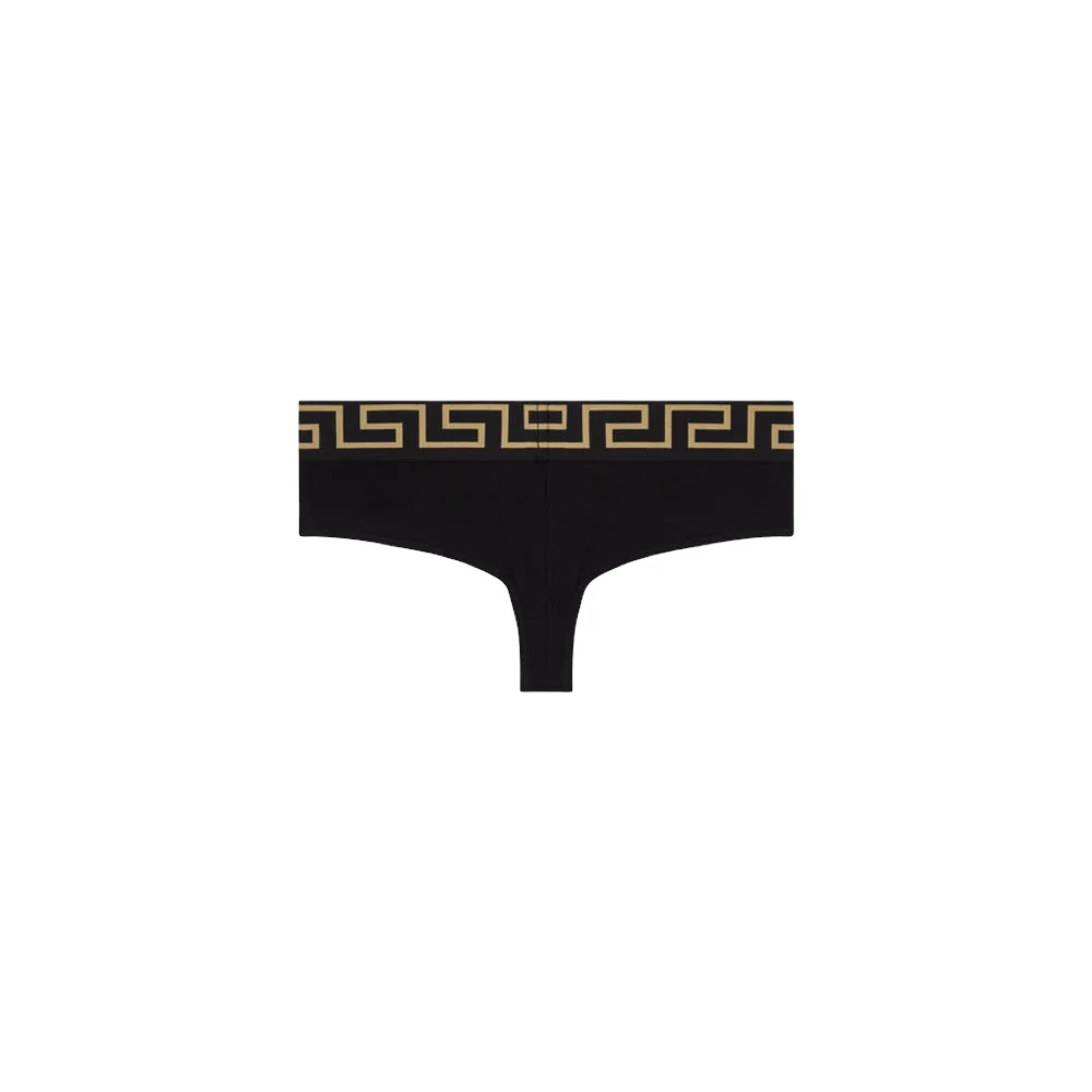 VERSACE GRECA BORDER THONG BLACK-GOLD - Image 2