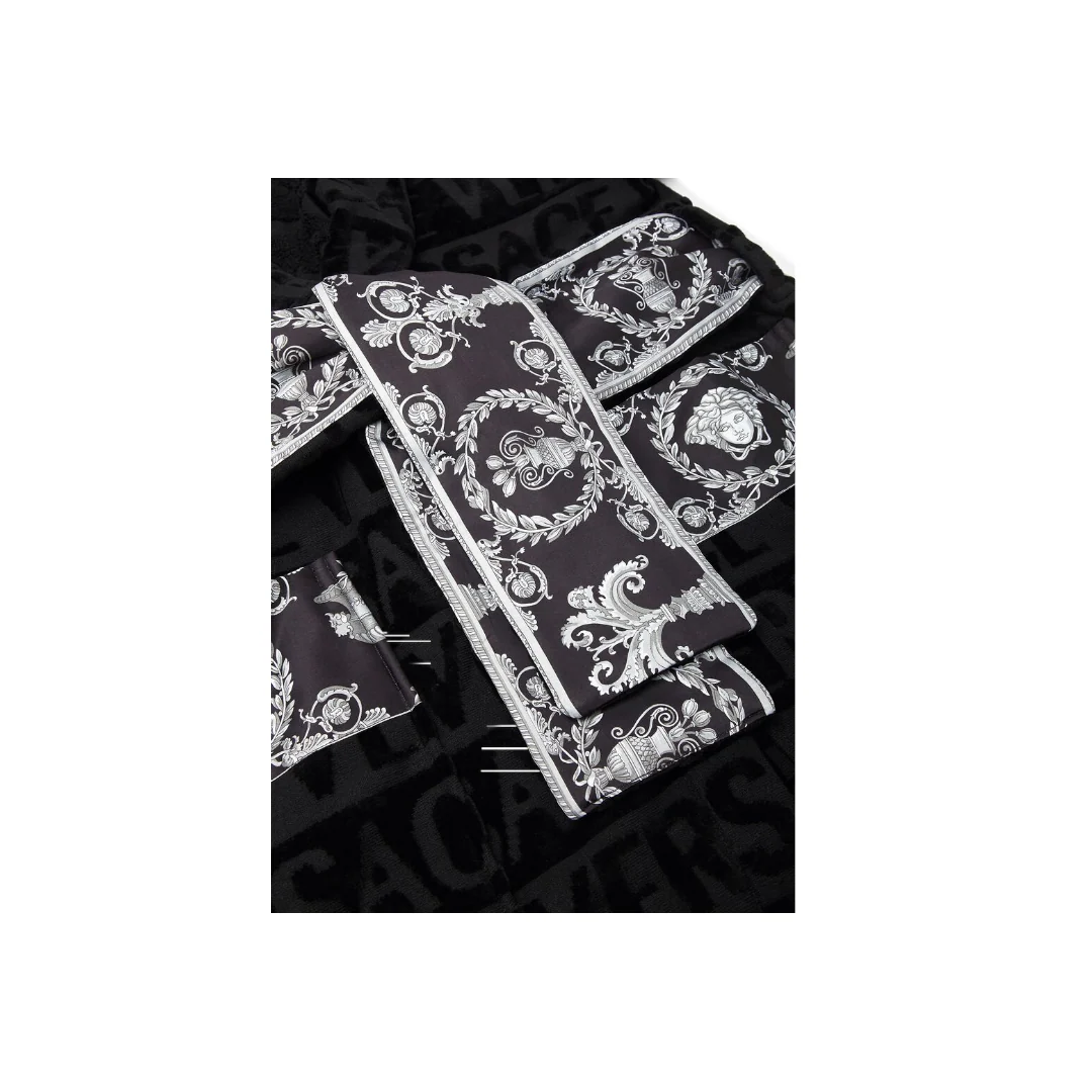 BAROQUE BATHROBE BLACK/SILVER - Image 3