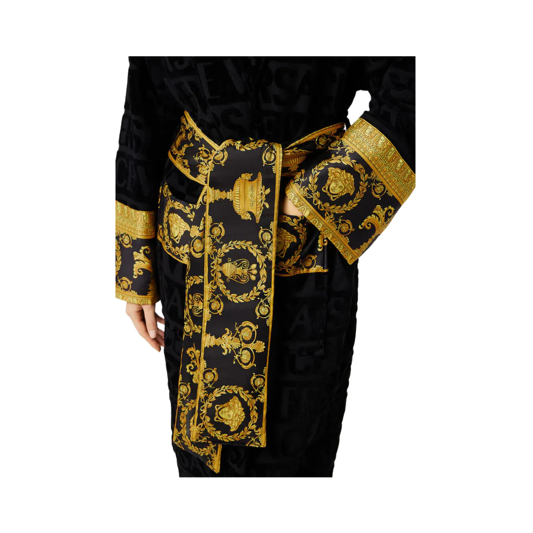 BAROQUE BATHROBE BLACK - Image 3