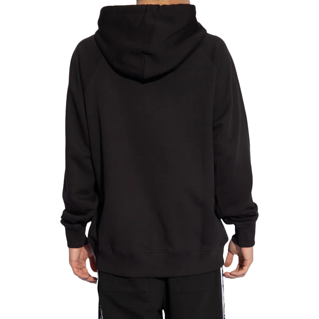 VERSACE JEANS COUTURE LOGO PRINTED DRAWSTRING HOODIE BLACK - Image 3
