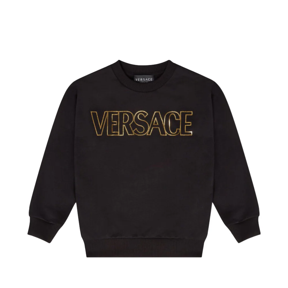 VERSACE KIDS LOGO SWEATSHIRT BLACK-GOLD