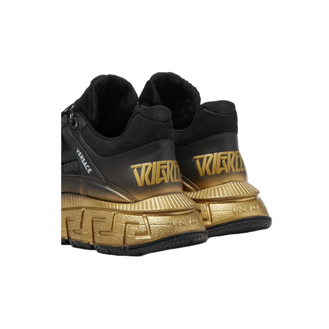VERSACE KIDS TRIGRECA SNEAKERS BLACK/GOLD - Image 3