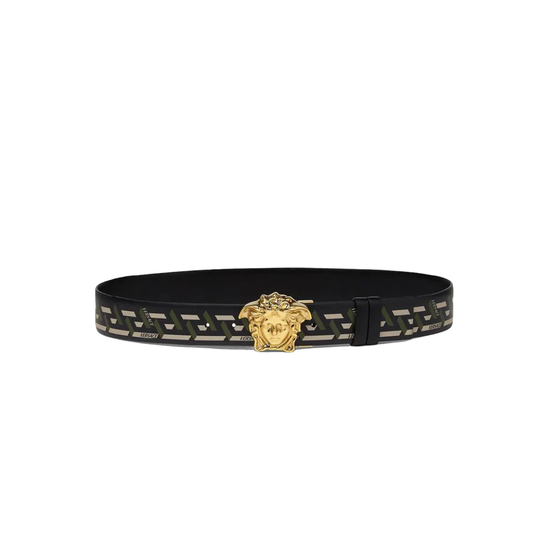 VERSACE LA MEDUSA LA GRECA PRINT BELT BLACK-GREY - Image 3