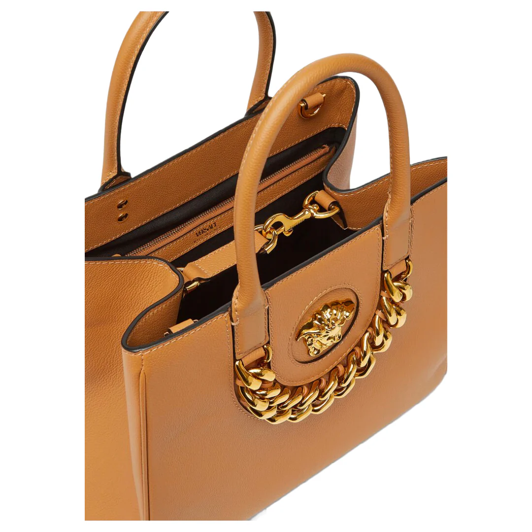 VERSACE LA MEDUSA LA MEDUSA MEDIUM TOTE BAG BROWN/GOLD - Image 4