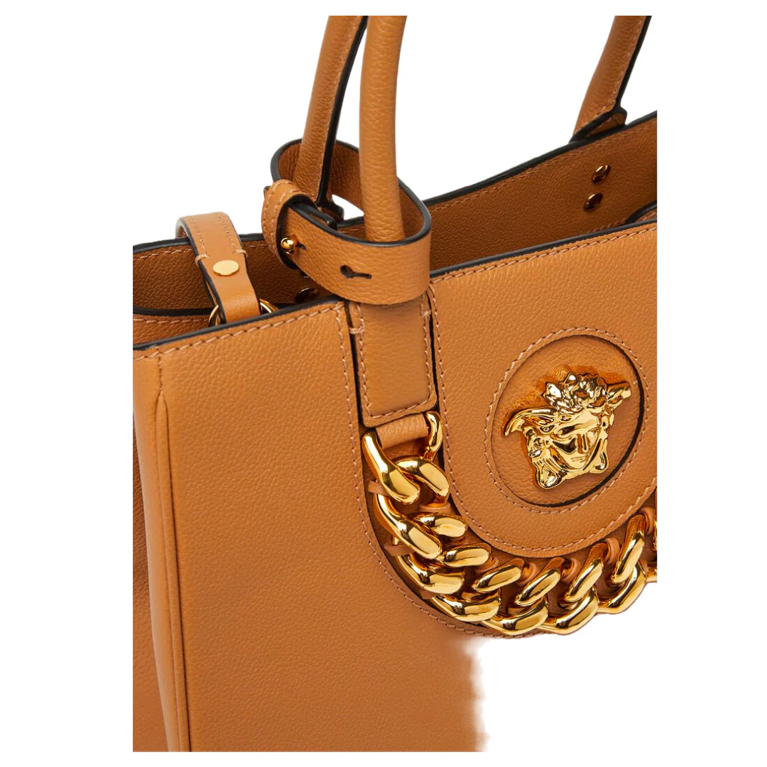 VERSACE LA MEDUSA LA MEDUSA MEDIUM TOTE BAG BROWN/GOLD - Image 5