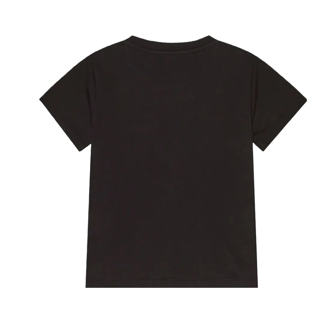 KIDS VERSACE LOGO HEART PRINT T-SHIRT BLACK/ MULTICOLOR - Image 2