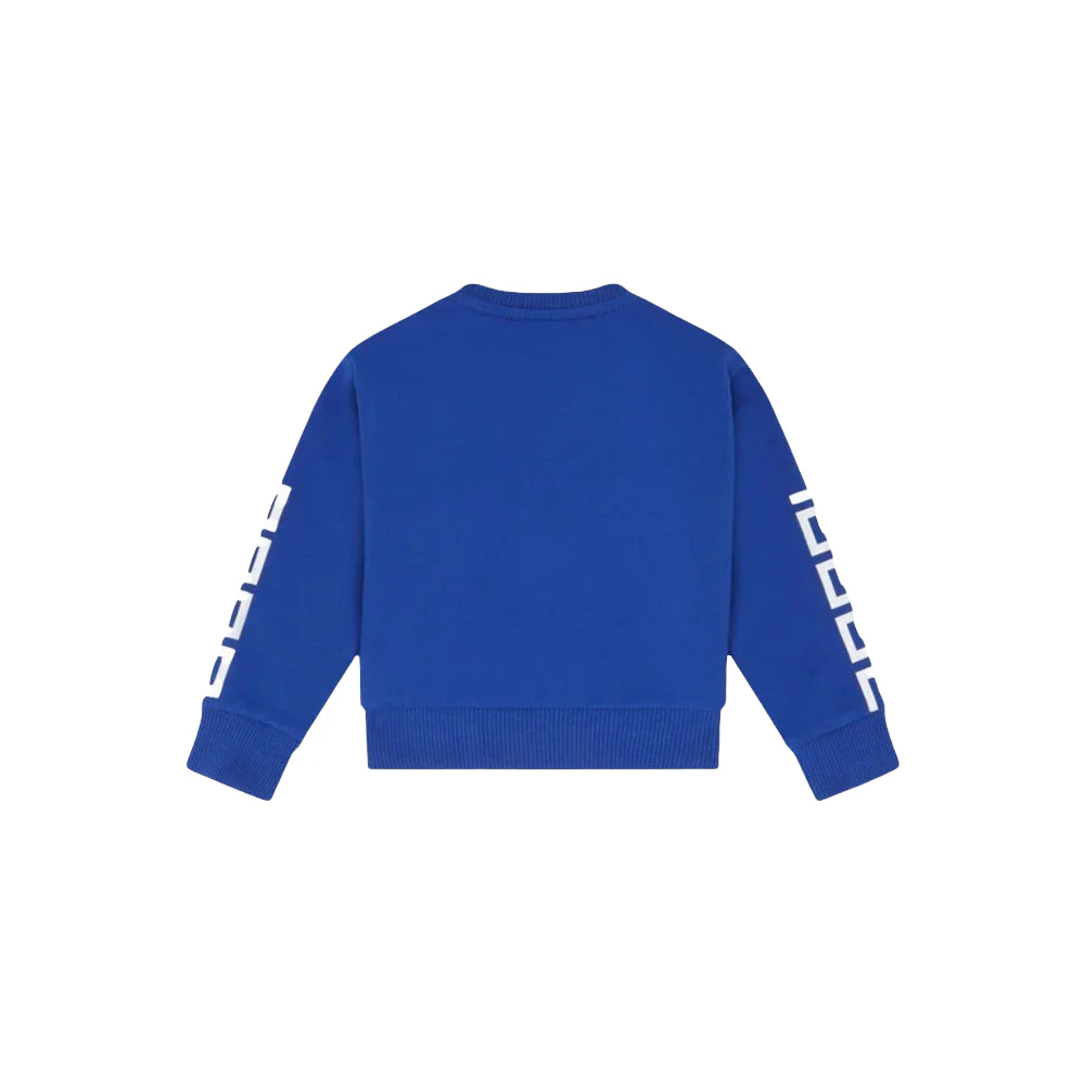 VERSACE KIDS LOGO SWEATSHIRT BLUE-WHT - Image 2