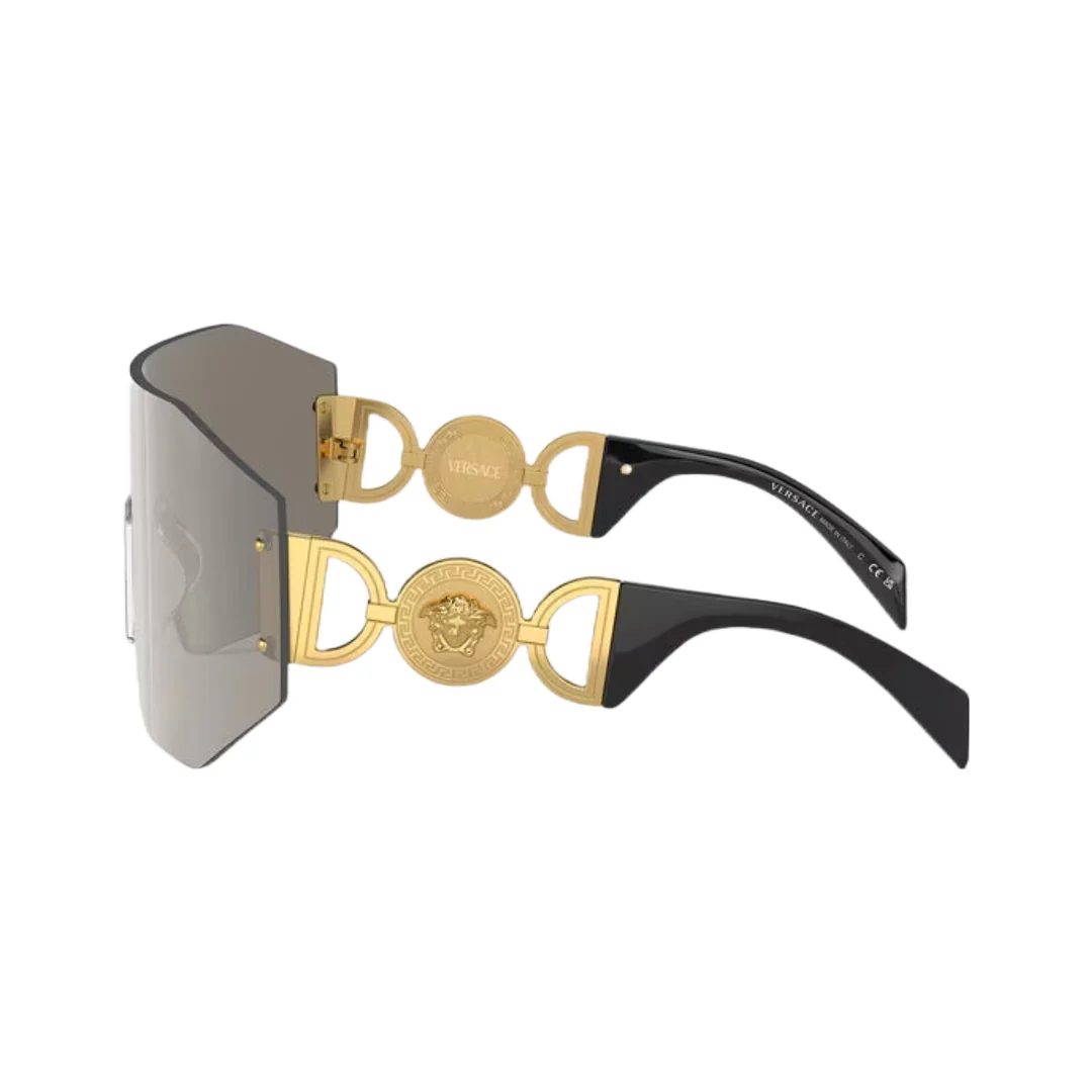 VERSACE MEDUSA BIGGIE MASK SUNGLASSES GREY MIRROR SILVER - Image 2