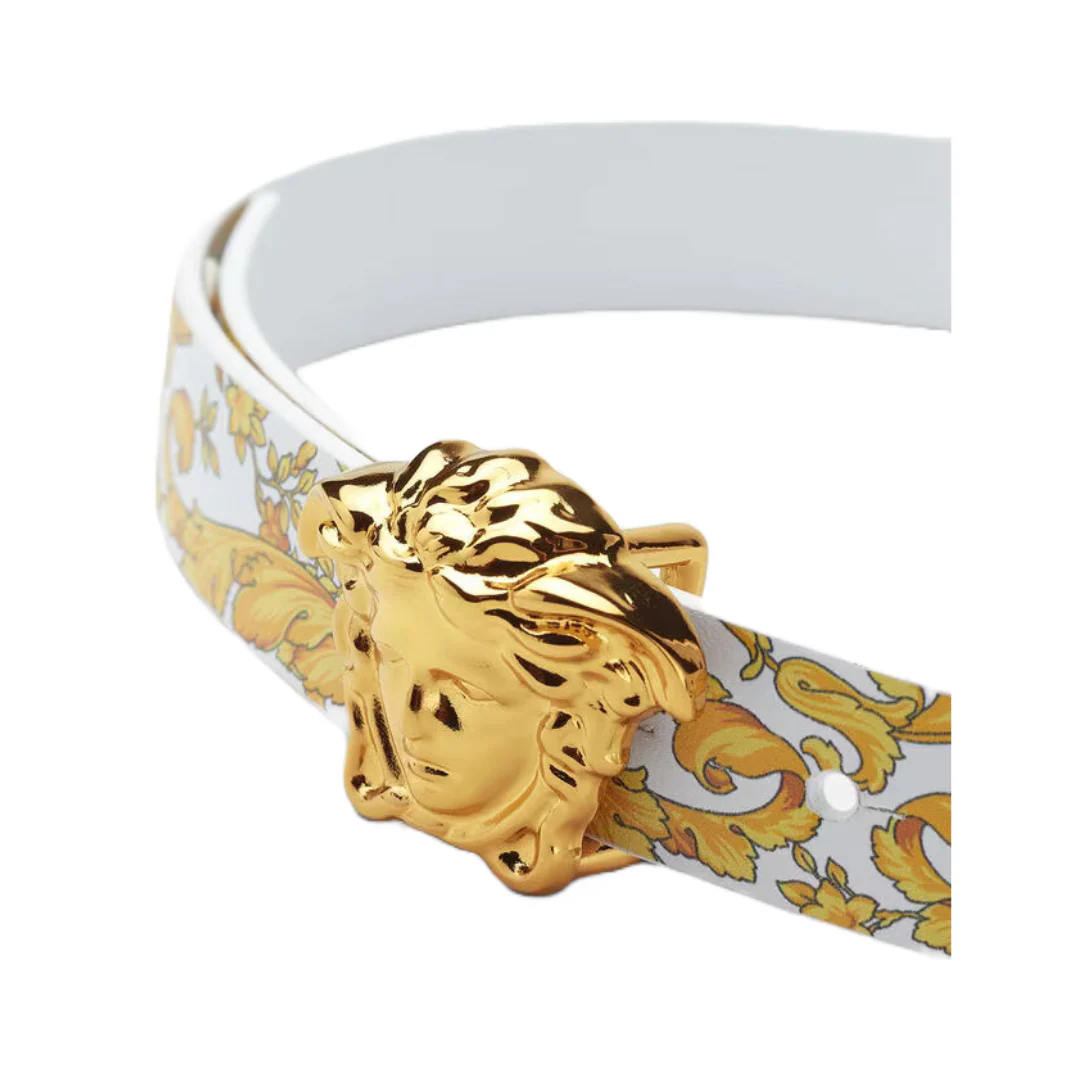 VERSACE LA MEDUSA KIDS REVERSIBLE BELT WHITE/GOLD - Image 2