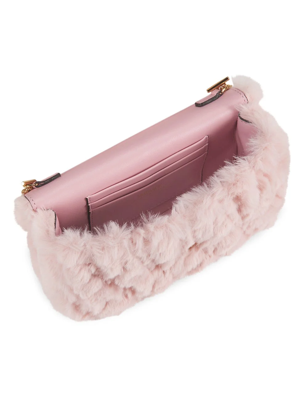 VERSACE MINI VIRTUS FAUX FUR SHOULDER BAG PINK - Image 2