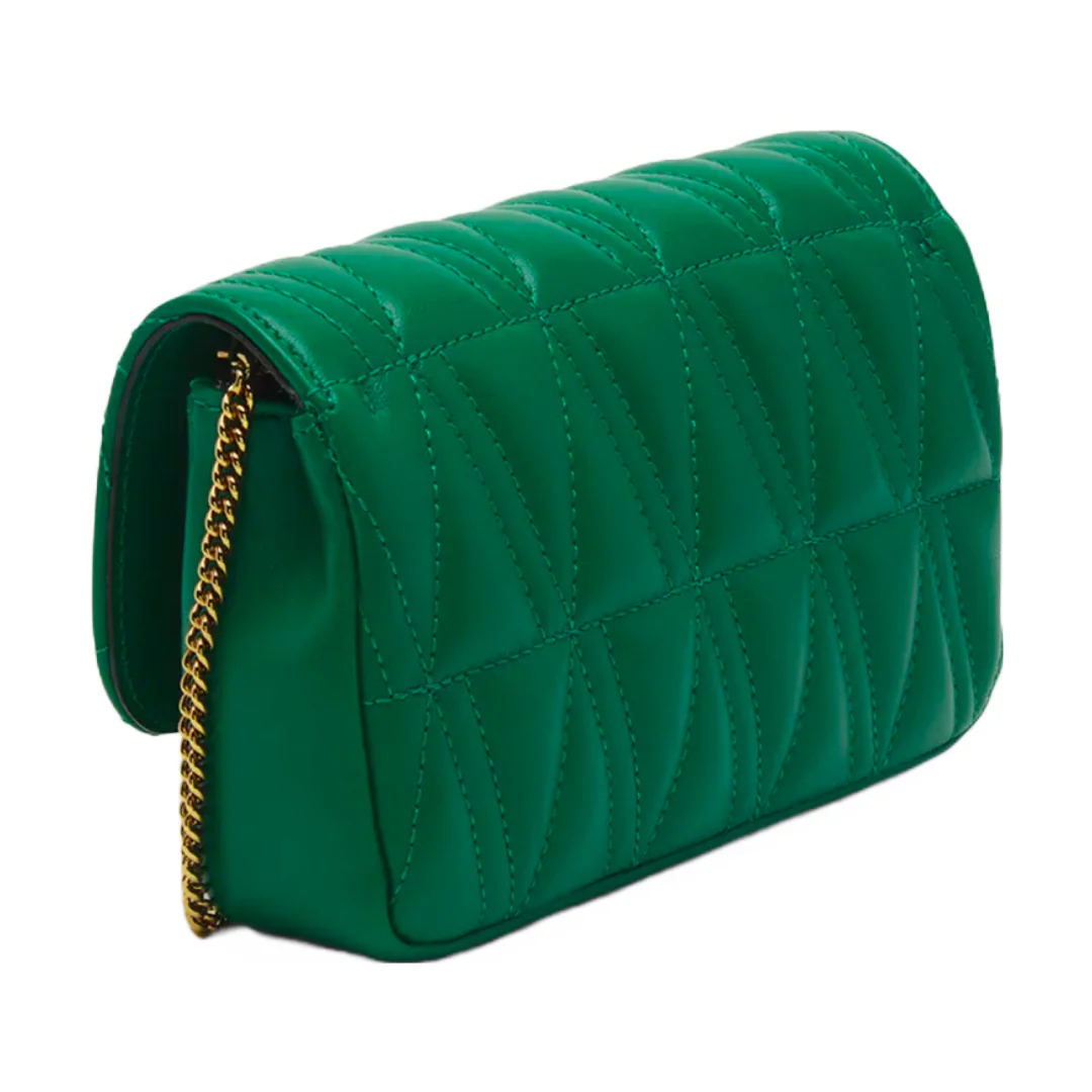 VERSACE MINI VIRTUS QUILTED LEATHER CROSSBODY BAG GREEN - Image 3
