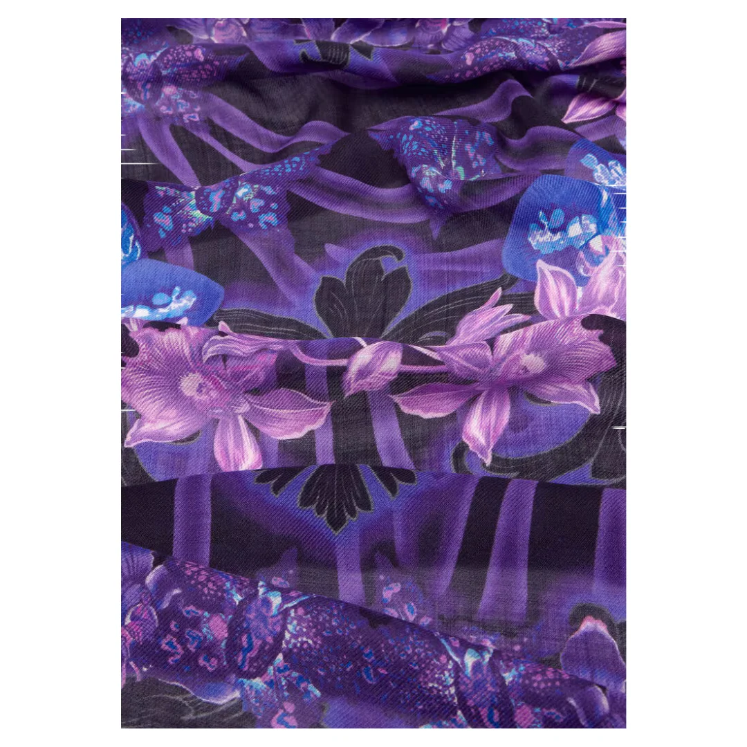 VERSACE ORCHID BAROCCO WOOL-BLEND SHAWL - Image 2