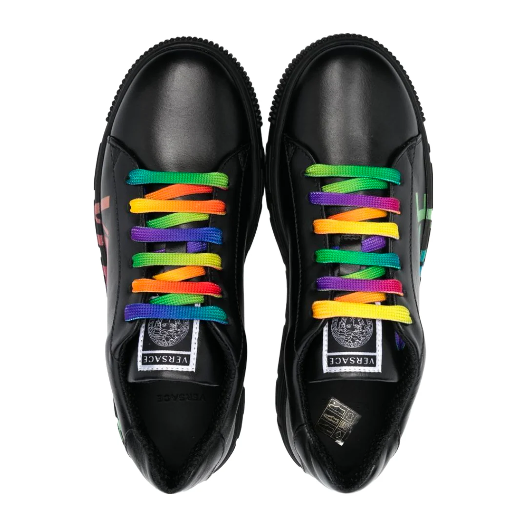 KIDS VERSACE RAINBOW LOGO SNEAKERS BLACK/MULTICOLOR - Image 2