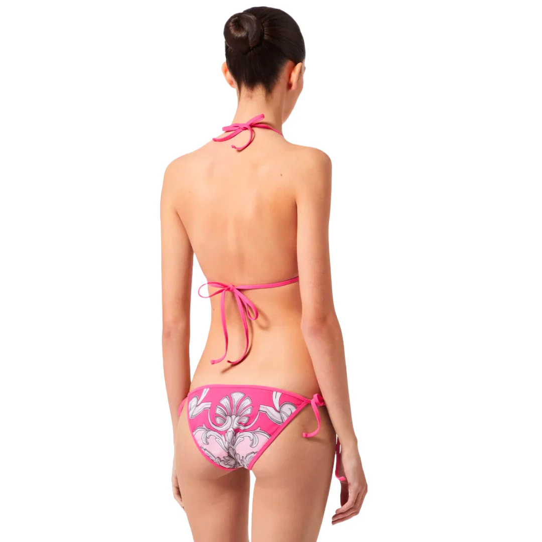 VERSACE SILVER BAROQUE REVERSIBLE BIKINI BOTTOMS FUXIA/ROSE - Image 2